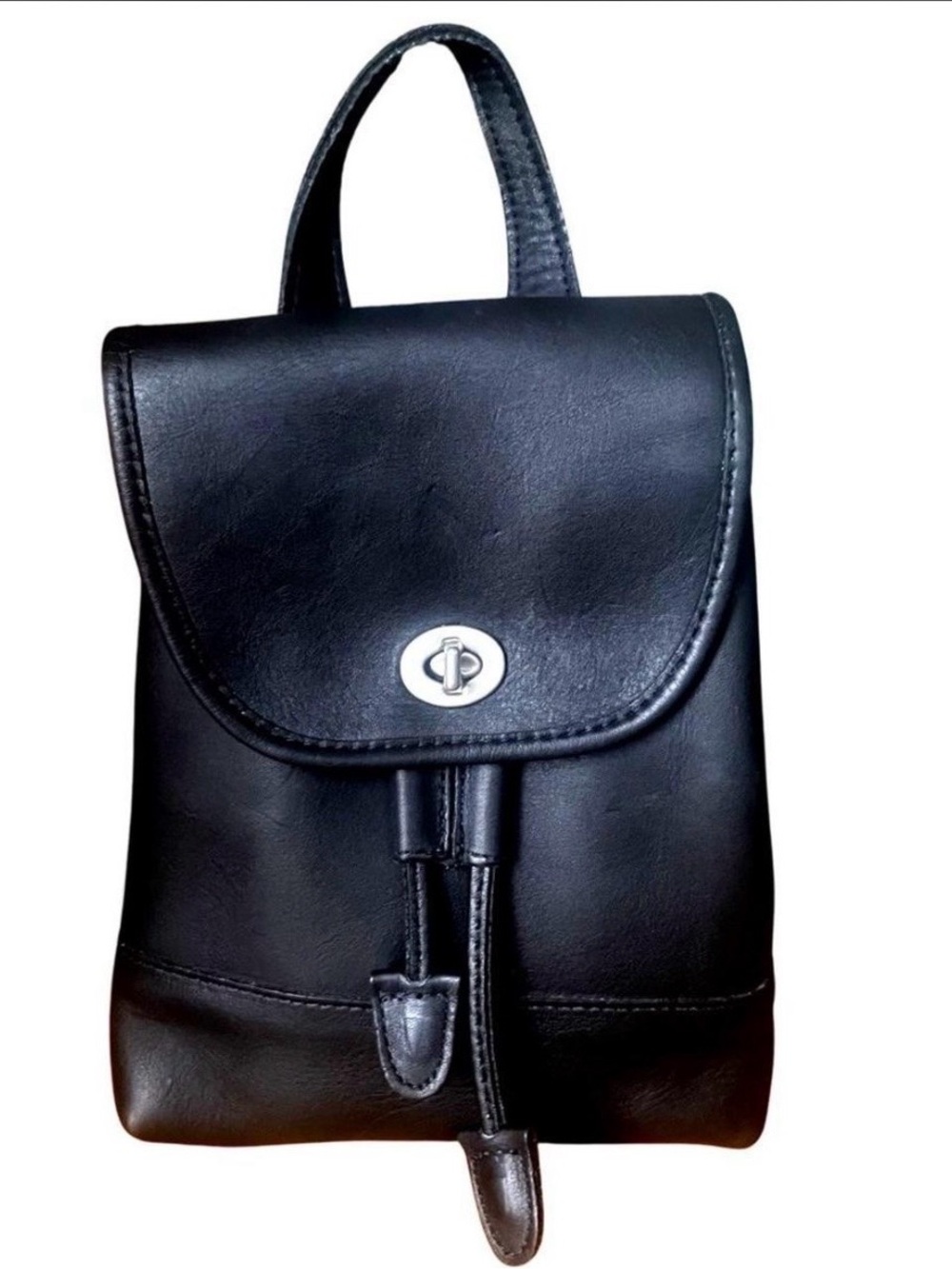 Vintage Coach Daypack Backpack 9960 — Black Leather